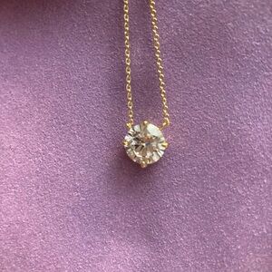 Melinda Maria Gold Necklace with Round, Brilliant Stone